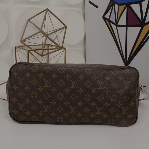 Limited Piece ! Louis Vuitton N41603 Damier Ebene with Rose  💕Louis Vuitton💕💗N41603 Neverfull MM